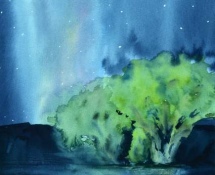 Amber	Hooper, Galactic Glimpse, watercolor paper, 8 x 11.25